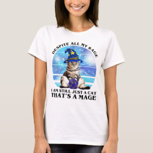 Ondanks al mijn woede grappige mage kat t-shirt