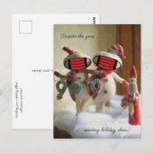 Ondanks het jaar dat we vakantiecheer Snowmen stur Briefkaart (Voorkant / Achterkant)