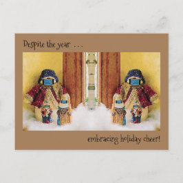 Ondanks het jaar omarmen vakantie cheer Briefkaart