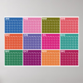 Ondaterende Krachtige Kleurrijke Lege Planner Kale Poster