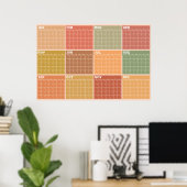 Ondaterende lege aardetonen Boho planner kalender Poster (Thuiskantoor)