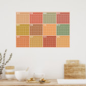 Ondaterende lege aardetonen Boho planner kalender Poster (Keuken)