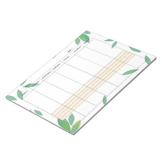 Ondaterende Minimale Weekplanner Notitieblok (Schuin)
