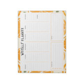 Ondaterende Verticale Weekplanner, Oranje Rand Notitieblok (Linkerzijde)