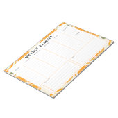 Ondaterende Verticale Weekplanner, Oranje Rand Notitieblok (Schuin)