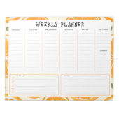 Ondaterende Verticale Weekplanner, Oranje Rand Notitieblok (Voorkant)