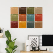 Ondateringsbare warme herfstkleuren planner kalend poster (Thuiskantoor)