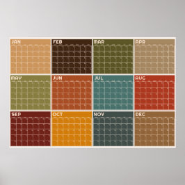 Ondateringsbare warme herfstkleuren planner kalend poster