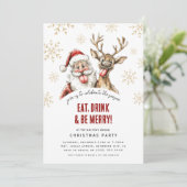Onde Kerstman & Rendier Kerstfeest Kaart (Staand voorkant)