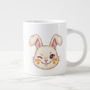 onde ondeugende knipogende Bunny Candy Corn Gezich Grote Koffiekop