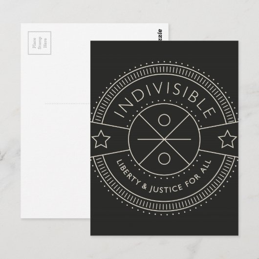 Ondeelbaar, met vrijheid en gerechtigheid voor ied briefkaart (Voorkant / Achterkant)