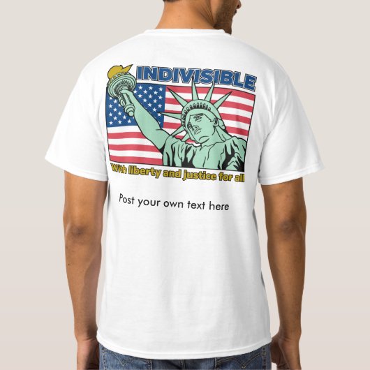 Ondeelbaar: met vrijheid en rechtvaardigheid voor  t-shirt (Achterkant)