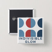 ONDEELBARE GLOW-BUTTON VIERKANTE BUTTON 5,1 CM (Voorkant /achterkant)