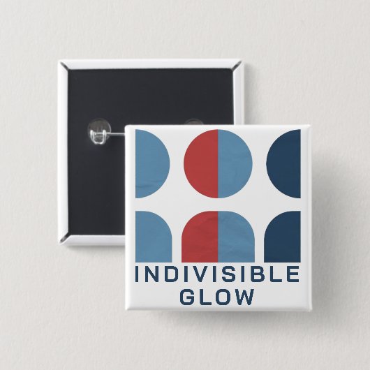 ONDEELBARE GLOW-BUTTON VIERKANTE BUTTON 5,1 CM (Voorkant /achterkant)