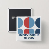 ONDEELBARE GLOW-BUTTON VIERKANTE BUTTON 5,1 CM (Voorkant /achterkant)