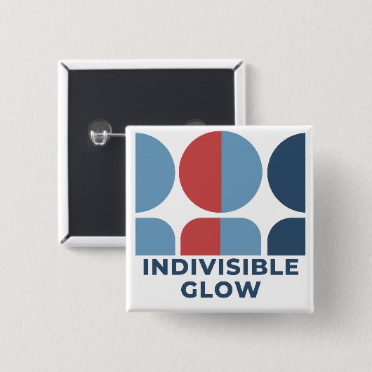 ONDEELBARE GLOW-BUTTON VIERKANTE BUTTON 5,1 CM (Voorkant /achterkant)