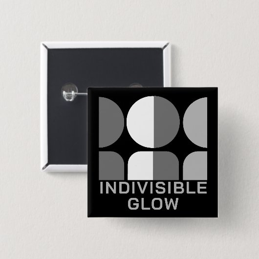 Ondeelbare GLOW Group Grijs Vierkante Button 5,1 Cm (Voorkant /achterkant)