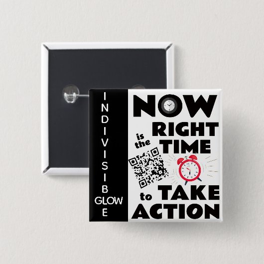 Ondeelbare GLOW VISIBILITY Vierkante Button 5,1 Cm (Voorkant /achterkant)