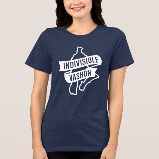 Ondeelbare Vashon Logo in het wit (donkere shirten Tri-Blend Shirt (Voorkant)