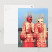 Ondel Ondel puppets Jakarta Briefkaart (Voorkant / Achterkant)