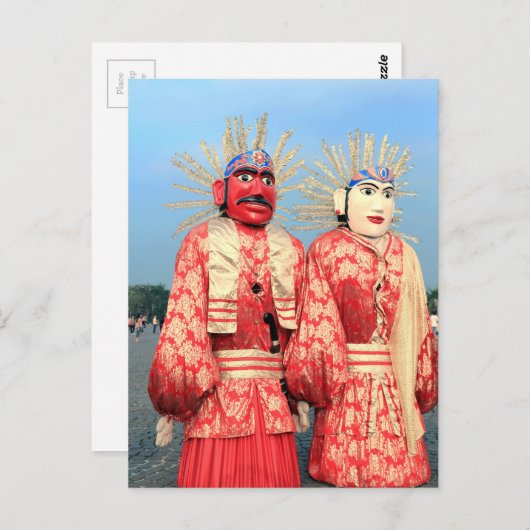 Ondel Ondel puppets Jakarta Briefkaart (Voorkant / Achterkant)