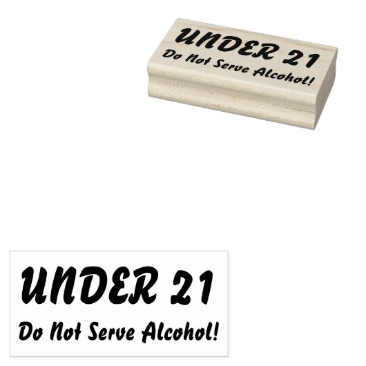 ONDER 21 JAAR RUBBERSTEMPEL (Gestempeld)