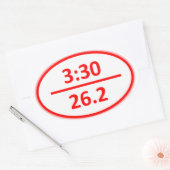 Onder 3:30 voor een marathon ovale sticker (Envelop)