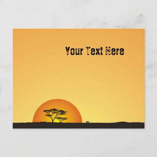 Onder Afrikaanse lucht: Africa Sunset Briefkaart (Voorkant)