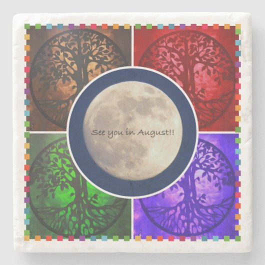 Onder August Skies... Stenen Onderzetter (Voorkant)