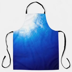Onder blauwe, diepe duik schort