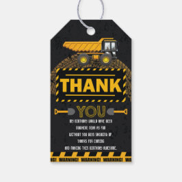 Onder Bouw Graafmachine Verjaardag Bedankt Cadeaulabel