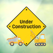 Onder Bouw met vrachtwagenwaarschuwing Raamsticker (Vel 3)