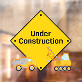 Onder Bouw met vrachtwagenwaarschuwing Raamsticker (Vel 2)