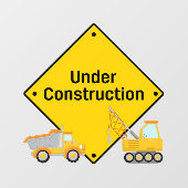 Onder Bouw met vrachtwagenwaarschuwing Raamsticker (Vel)