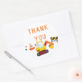 Onder Bouw Verjaardag Dank u Ronde Sticker (Envelop)