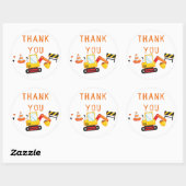 Onder Bouw Verjaardag Dank u Ronde Sticker (Vel)