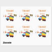 Onder Bouw Verjaardag Dank u Ronde Sticker (Vel)