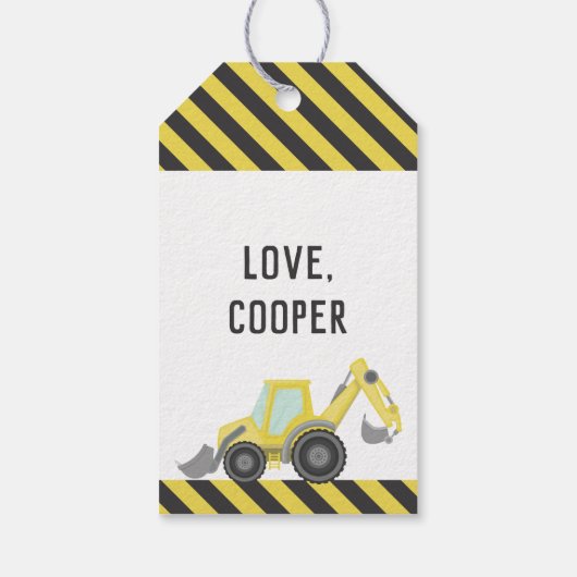 Onder bouwafval wordt elke dag een etmaal gesleurd cadeaulabel (Achterkant)