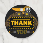 Onder Bouwgraafmachine bedankt jullie verjaardag Bedankjes Labels (Voorkant)