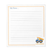 Onder Bouwnijverblauw vrachtwagen Notitieblok (Voorkant)