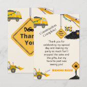 Onder Bouwnijverheid. Birthday Bedankkaart (Voorkant / Achterkant)