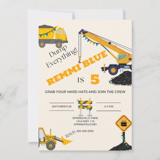 Onder Bouwnijverheid. Birthday Kaart (Voorkant)