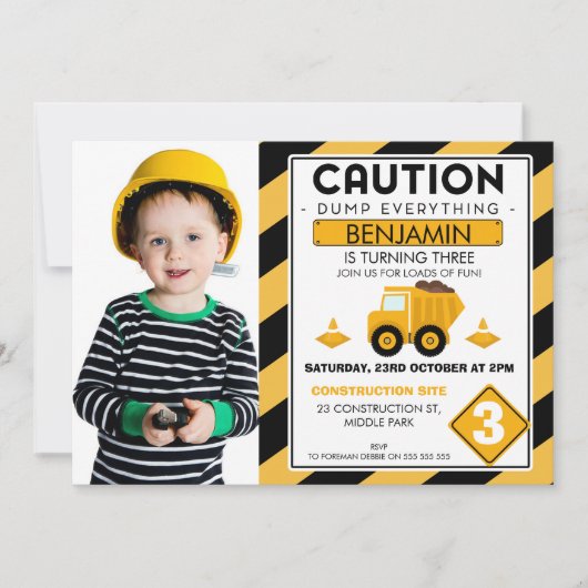 Onder Bouwnijverheid Foto van Birthday Kaart (Voorkant)