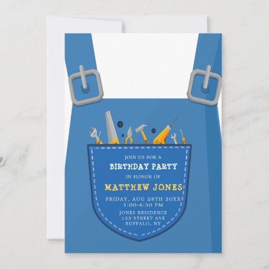 Onder Bouwnijverheid Handyman Birthday Party (Voorkant)