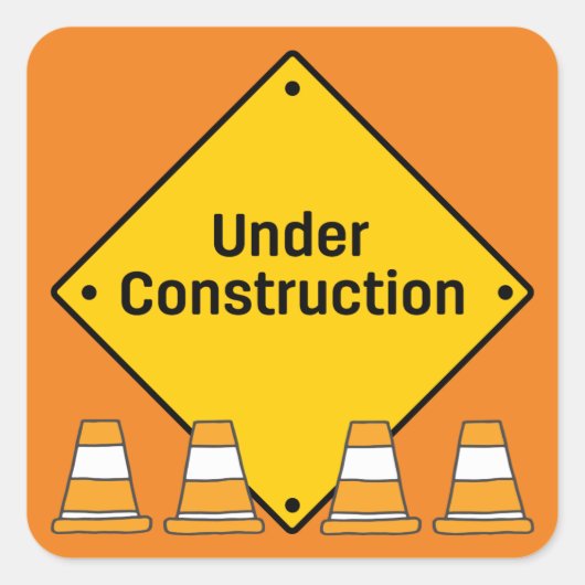 Onder Bouwnijverheid met Conen Vierkante Sticker (Voorkant)