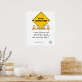 Onder Bouwnijverheid met Cones - Aangepaste renova Poster (Keuken)