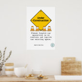 Onder Bouwnijverheid met Cones - Aangepaste renova Poster (Keuken)