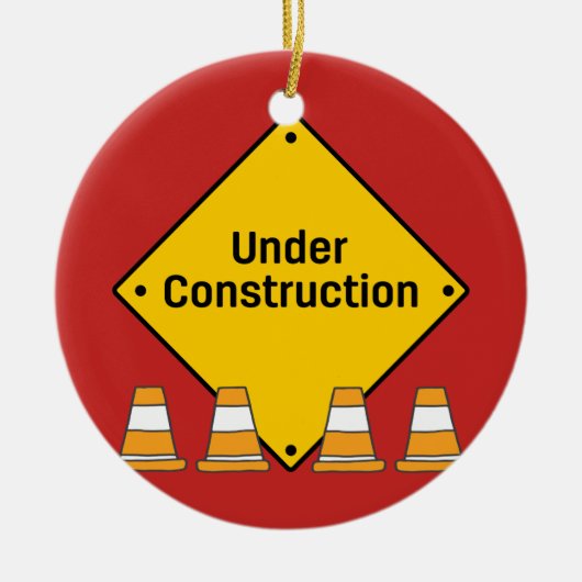 Onder Bouwnijverheid met Kegels met naam Keramisch Ornament (Voorkant)