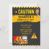 Onder Bouwnijverheid: Vrachtwagens Birthday Party Kaart (Voorkant)