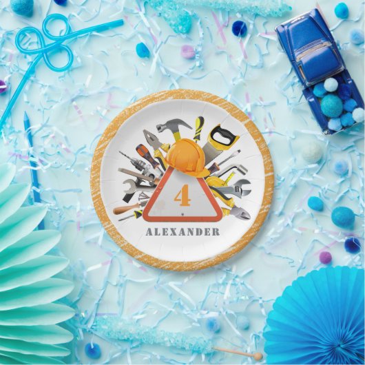 Onder Bouwtentuinwerker Birthday Party Papieren Bordje (Feest)